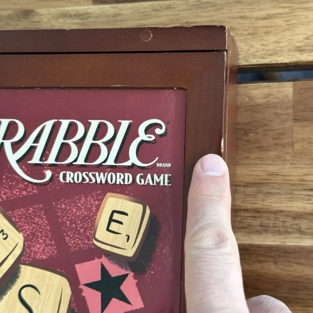 Scrabble‎ Crossword Game Vintage Bookshelf Edition Wooden Box Parker Complete